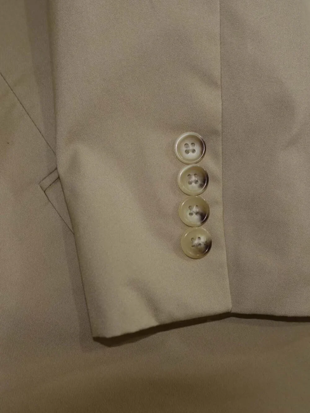 Brooks Brothers Men's Khaki Blazer Size 42 Regular Beige Cotton Blend 2 Button